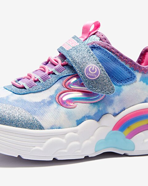 Skechers Rainbow Racer Büyük Kız Çocuk Mavi Işıklı Spor Ayakkabı 302300L BLU-7