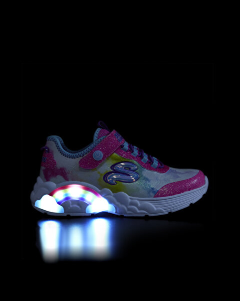 Skechers Rainbow Racer Büyük Kız Çocuk Pembe Işıklı Spor Ayakkabı 302300L PKMT-9