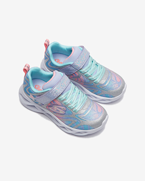 Skechers Twisty Brights - Dazzle Flash Büyük Kız Çocuk Gri Işıklı Spor Ayakkabı 302305L SMLT-6