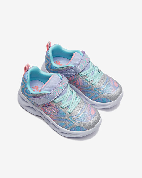 Skechers Twisty Brights  -  Dazzle Flash Küçük Kız Çocuk Gri Işıklı Spor Ayakkabı 302305N SMLT-6