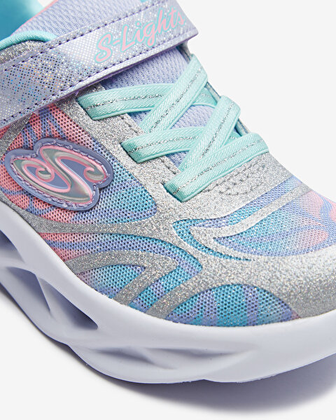 Skechers Twisty Brights  -  Dazzle Flash Küçük Kız Çocuk Gri Işıklı Spor Ayakkabı 302305N SMLT-8