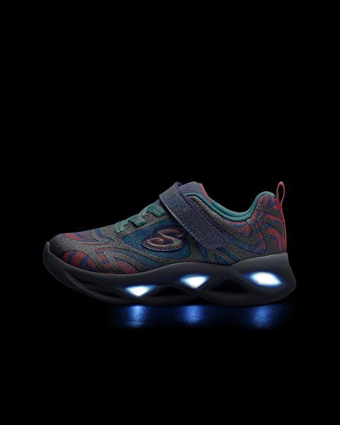 Skechers Twisty Brights  -  Dazzle Flash Küçük Kız Çocuk Gri Işıklı Spor Ayakkabı 302305N SMLT-9