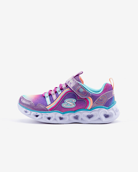 Skechers Heart Lights  -  Rainbow Lux Büyük Kız Çocuk Mor Işıklı Spor Ayakkabı 302308L PRMT