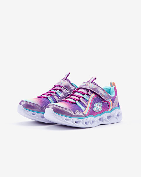 Skechers Heart Lights  -  Rainbow Lux Büyük Kız Çocuk Mor Işıklı Spor Ayakkabı 302308L PRMT-3