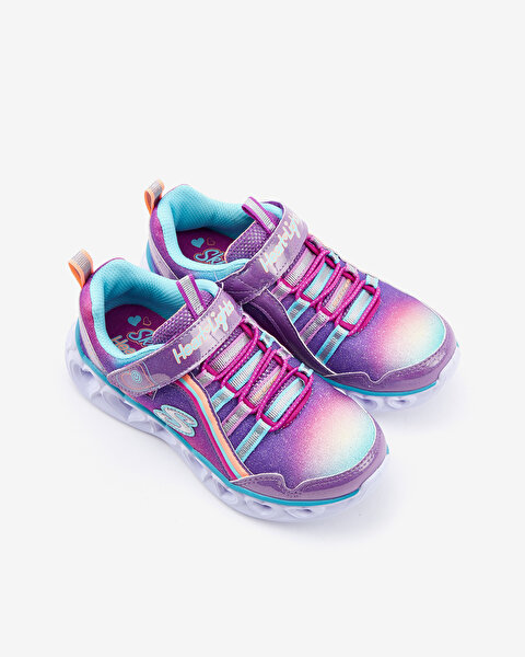 Skechers Heart Lights  -  Rainbow Lux Büyük Kız Çocuk Mor Işıklı Spor Ayakkabı 302308L PRMT-6