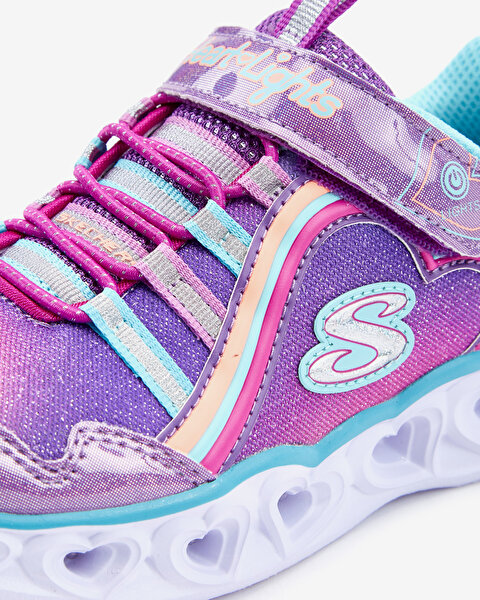 Skechers Heart Lights  -  Rainbow Lux Büyük Kız Çocuk Mor Işıklı Spor Ayakkabı 302308L PRMT-8