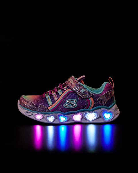 Skechers Heart Lights  -  Rainbow Lux Büyük Kız Çocuk Mor Işıklı Spor Ayakkabı 302308L PRMT-9