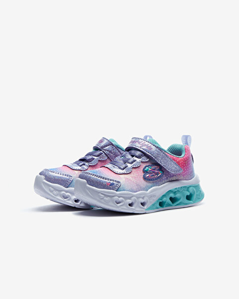 Skechers Flutter Heart Lights - Simply L Küçük Kız Çocuk Mor Işıklı Spor Ayakkabı 302315N LVMT-3