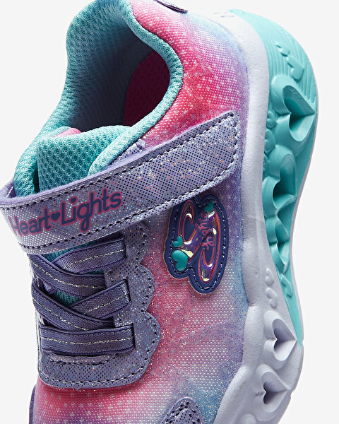 Skechers Flutter Heart Lights - Simply L Küçük Kız Çocuk Mor Işıklı Spor Ayakkabı 302315N LVMT-7