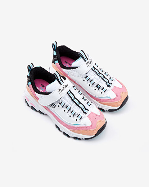 Skechers D'lites Büyük Kız Çocuk Beyaz Spor Ayakkabı 302526L WBPK-5