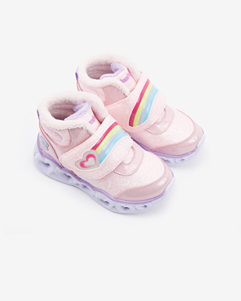 Skechers Heart Lights - Brilliant Rainbow Küçük Kız Çocuk Pembe Işıklı Bot 302669N PKLV-6