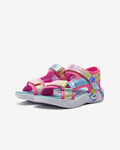 Skechers Unicorn Dreams Sandal Büyük Kız Çocuk Pembe Işıklı Sandalet 302682L PKMT-3