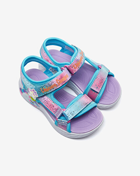 Skechers Unicorn Dreams Sandal Büyük Kız Çocuk Mor Işıklı Sandalet 302682L PRMT-6