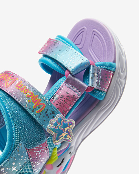 Skechers Unicorn Dreams Sandal Büyük Kız Çocuk Mor Işıklı Sandalet 302682L PRMT-8