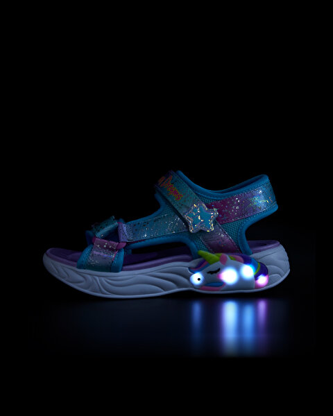Skechers Unicorn Dreams Sandal Büyük Kız Çocuk Mor Işıklı Sandalet 302682L PRMT-9
