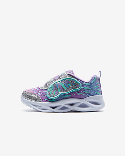 Skechers Twisty Brights  -  Wingin' It Küçük Kız Çocuk Gri Işıklı Spor Ayakkabı 302754N SLLV