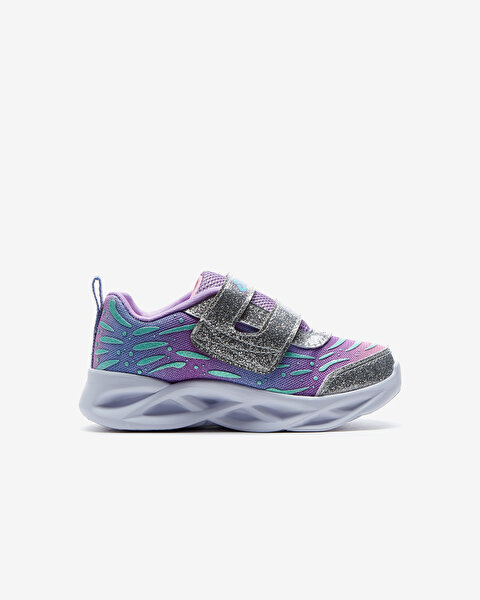 Skechers Twisty Brights  -  Wingin' It Küçük Kız Çocuk Gri Işıklı Spor Ayakkabı 302754N SLLV-2