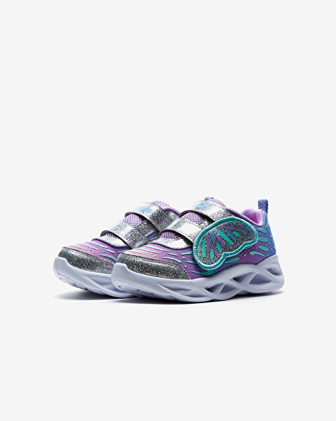 Skechers Twisty Brights  -  Wingin' It Küçük Kız Çocuk Gri Işıklı Spor Ayakkabı 302754N SLLV-3