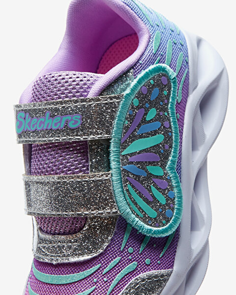 Skechers Twisty Brights  -  Wingin' It Küçük Kız Çocuk Gri Işıklı Spor Ayakkabı 302754N SLLV-7