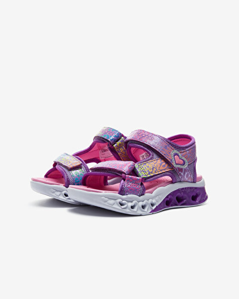 Skechers Flutter Hearts Sandal Büyük Kız Çocuk Mor Işıklı Sandalet 302967L LVMT-3
