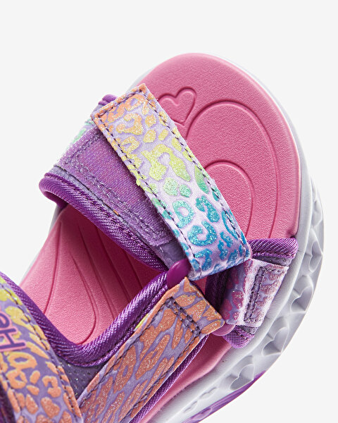 Skechers Flutter Hearts Sandal Büyük Kız Çocuk Mor Işıklı Sandalet 302967L LVMT-8