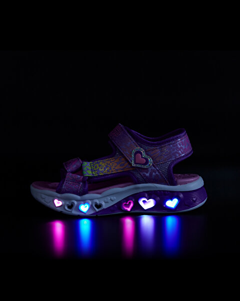 Skechers Flutter Hearts Sandal Büyük Kız Çocuk Mor Işıklı Sandalet 302967L LVMT-9