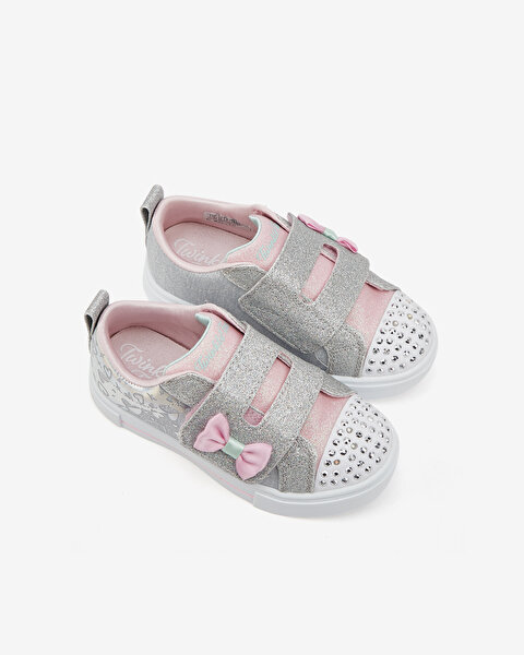 Skechers Twinkle Sparks - Heather Charme Küçük Kız Çocuk Gri Işıklı Spor Ayakkabı 314788N GYSL-6