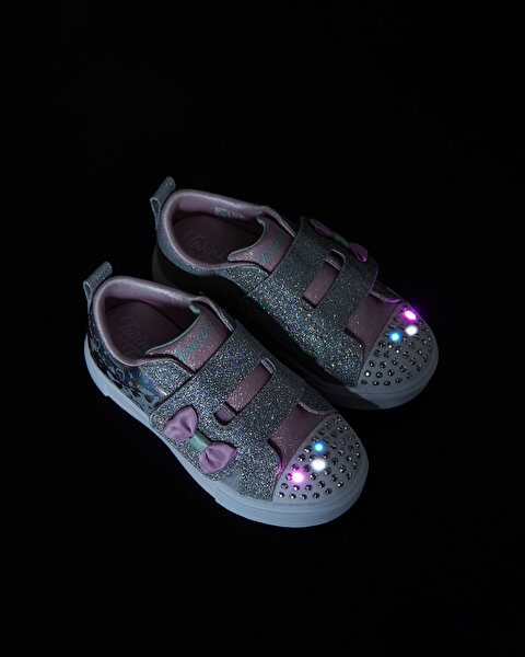 Skechers Twinkle Sparks - Heather Charme Küçük Kız Çocuk Gri Işıklı Spor Ayakkabı 314788N GYSL-9