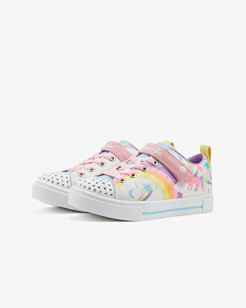 Skechers Twinkle Sparks - Unicorn Charme Büyük Kız Çocuk Beyaz Işıklı Spor Ayakkabı 314789L WMLT-3