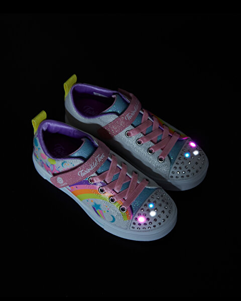 Skechers Twinkle Sparks - Unicorn Charme Büyük Kız Çocuk Beyaz Işıklı Spor Ayakkabı 314789L WMLT-9