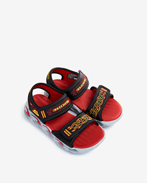 Skechers Thermo - Splash  -  Heat - Flo Büyük Erkek Çocuk Siyah Işıklı Sandalet 400109L BKRD-6