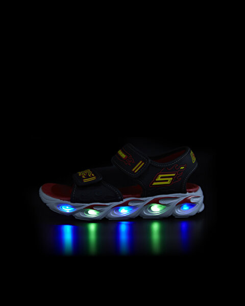 Skechers Thermo - Splash  -  Heat - Flo Büyük Erkek Çocuk Siyah Işıklı Sandalet 400109L BKRD-9
