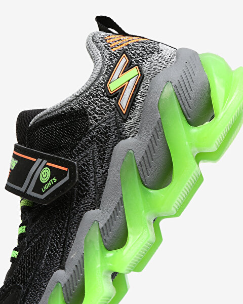Skechers S Lights - Mega - Surge Büyük Erkek Çocuk Siyah Işıklı Spor Ayakkabı 400130L BKLM-7