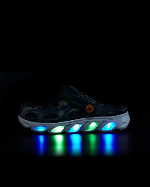 Skechers Hypno - Splash Büyük Erkek Çocuk Haki Işıklı Terlik 402004L CAMO-10