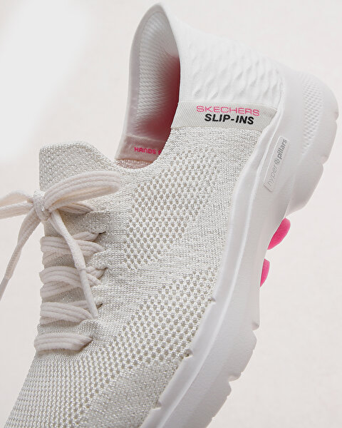 Skechers Go Walk 6 - Lovely Day - Slip-ins Kadın Beyaz Yürüyüş Ayakkabısı 124568 OFWT-8
