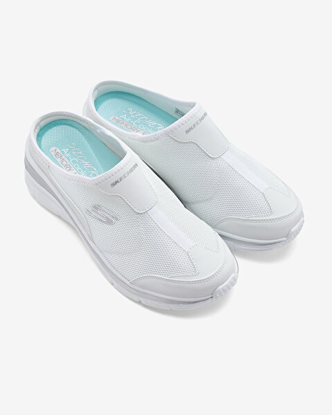 Skechers Fashion Fit Kadın Beyaz Arkası Açık Spor Ayakkabı 12714TK WHT-5