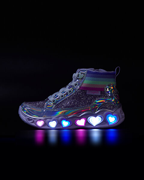 Skechers Heart Lights - Rainbow Diva Büyük Kız Çocuk Mor Işıklı Bot 20272L LVMT-10