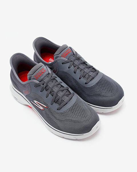 Skechers Go Walk 7 - Valin Erkek Gri Yürüyüş Ayakkabısı 216550 CCRD-5