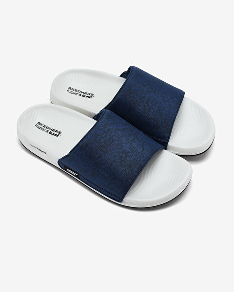 Skechers Hyper Slide - Topographic Erkek Lacivert Terlik 229137 NVBK-5