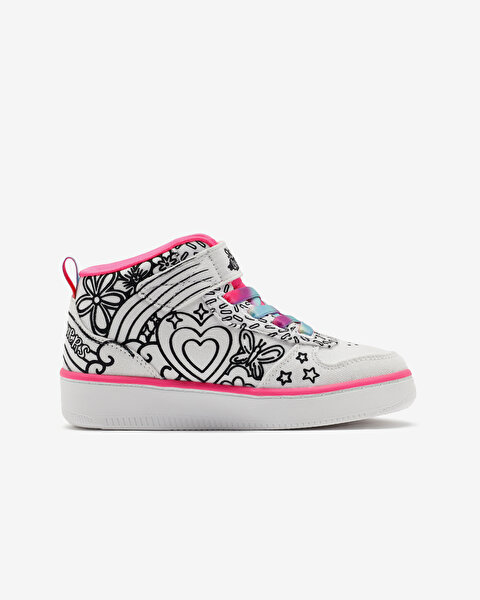 Skechers Sport Court 92 - Color Me Kicks Büyük Kız Çocuk Beyaz Sneakers 302213L WMLT-3