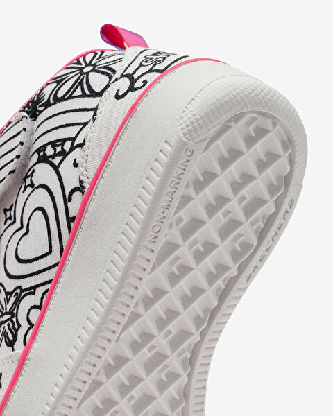 Skechers Sport Court 92 - Color Me Kicks Büyük Kız Çocuk Beyaz Sneakers 302213L WMLT-9