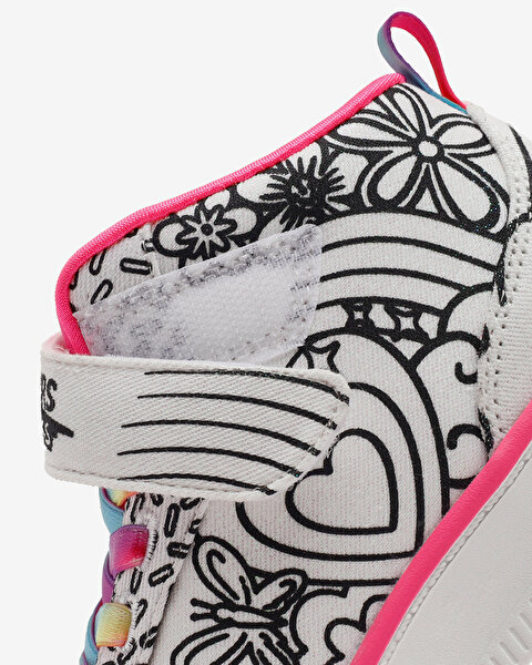 Skechers Sport Court 92 - Color Me Kicks Büyük Kız Çocuk Beyaz Sneakers 302213L WMLT-10