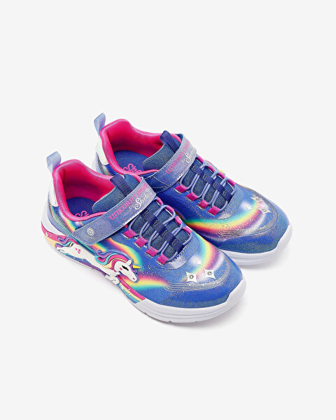 Skechers Unicorn Chaser Büyük Kız Çocuk Mavi Işıklı Spor Ayakkabı 302298L BLMT-4