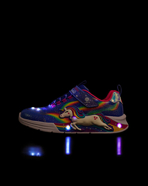 Skechers Unicorn Chaser Büyük Kız Çocuk Mavi Işıklı Spor Ayakkabı 302298L BLMT-5