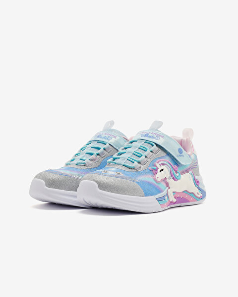 Skechers Unicorn Chaser Büyük Kız Çocuk Gri Işıklı Spor Ayakkabı 302298L SMLT-3