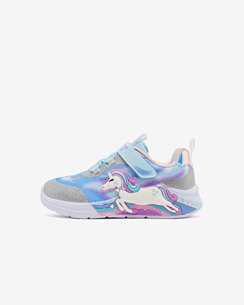 Skechers Unicorn Chaser Küçük Kız Çocuk Gri Işıklı Spor Ayakkabı 302298N SMLT