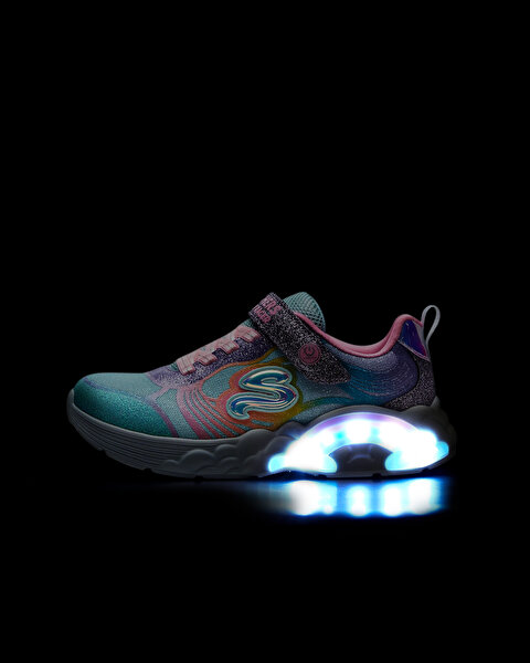 Skechers Rainbow Racer - Nova Blitz Büyük Kız Çocuk Çok Renkli Işıklı Spor Ayakkabı 302309L MLT-9