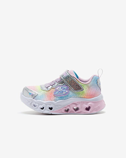 Skechers Flutter Heart Lights - Simply L Küçük Kız Çocuk Gri Işıklı Spor Ayakkabı 302315N SMLT
