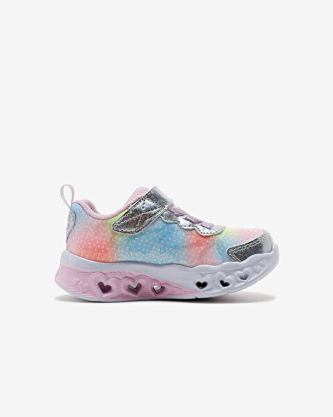 Skechers Flutter Heart Lights - Simply L Küçük Kız Çocuk Gri Işıklı Spor Ayakkabı 302315N SMLT-2