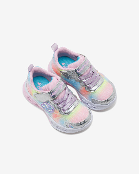 Skechers Flutter Heart Lights - Simply L Küçük Kız Çocuk Gri Işıklı Spor Ayakkabı 302315N SMLT-6